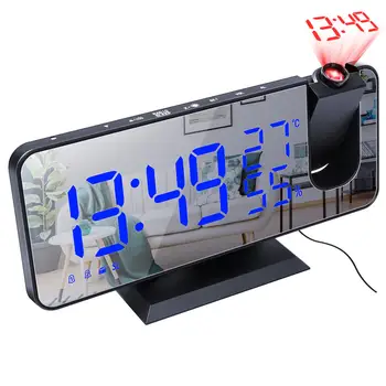 Digital de Proiectie Ceas cu Alarmă cu Radio FM, Smart Home Dormitor, Noptiera Ceas Proiector LED Electronice Desktop Ceas Deșteptător Cifre