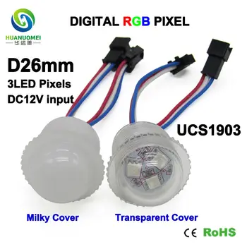 Digital UCS1903 26mm 3SMD RGB LED Pixel Modul LED 12V Impermeabil 5050 SMD Decor Litere Sensibile la Lumină Bec Lampa Semn