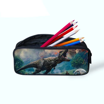 Dinozaur Print Caz Creion Pencilcase Lumea Jurassic Scrisoare Caseta De Creion Școală Papetărie Moda Penare Personalizate