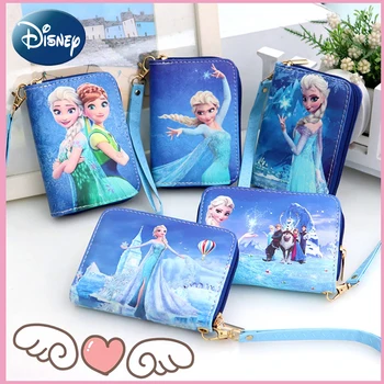 Disney Frozen 2 Femei Portofel Princess Anna Elsa Film de Desene animate Multifunctional Titularul Cardului pentru Fete Kawaii Imprimare Poseta de Monede
