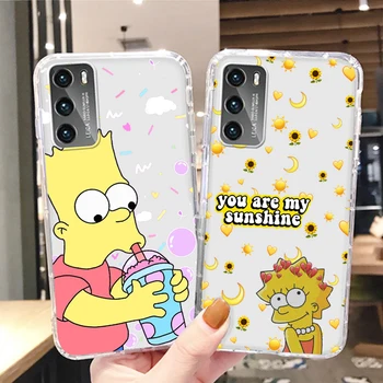 Disney Simpsons Bart Drăguț Cazul în care Telefonul Pentru Huawei P50 P40 P30 P20 Lite 5G Nova Y70 Plus 9 SE Pro 5T Y9S Y9 Y6 Capac Transparent