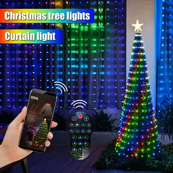DIY Model Colorat 3MX3M LED Perdea de Lumini Zână Șir de Crăciun, de Anul Nou Decor Nunta RGB Feston Led Garland