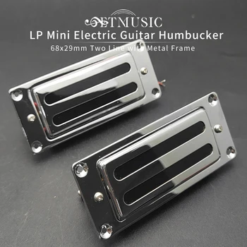 Două Linii 68x29mm Mini Chitara Electrica Humbucker de Preluare pentru LP Chitara de Argint de Culoare (Gât și Pod sunt Universale)
