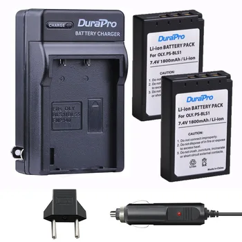 DuraPro 2pc PS-BLS1 PS-BLS1 Baterie + Auto/Încărcător de Perete pentru Olympus Evolt E-400 E-410 E-420 E-450 E-600 E-620 PEN E-P1 E-P2 E-P3