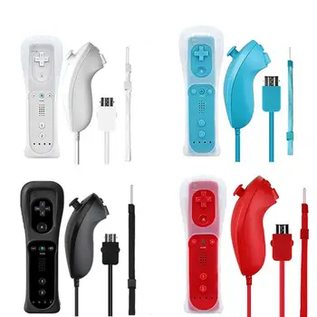 Eastvita Pentru Nintendo Wii Gamepad-uri Wireless Remote Controller + Nunchuck cu Silicon de Caz pentru Nintend Wii Consolă de jocuri