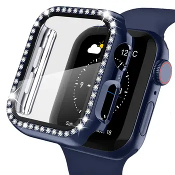 Ecranul de diamant Caz pentru Apple Watch Ultra 8/7/6/SE/5 49mm Capacul Protector din Sticla Temperata Film Iwatch 41MM 45MM 42MM 44MM