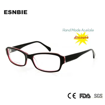ESNBIE Rama de Ochelari Femei Realizate manual Acetat Personalizate baza de Prescriptie medicala Ochelari oculos Pătrat de Moda Cadru China
