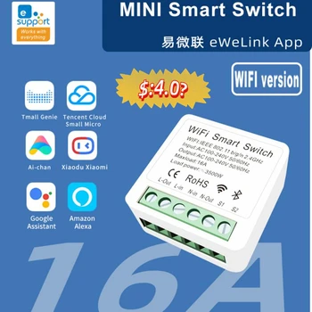 eWeLink Wifi 16A MINI Smart Switch Supporte 2-way control Timer Inteligent de Automatizare Acasă Compatibil cu Alexa de Start Google