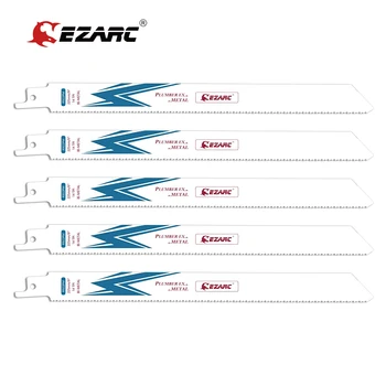 EZARC Ferăstrău Lama Bi-Metal-Cobalt Sabre pânze de Ferăstrău pentru Tăiere de Metal 14TPI 150mm / 225mm R622PM / R922PM (5-Pack)
