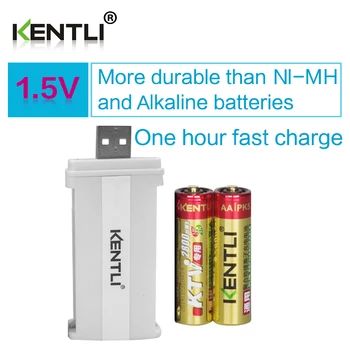 Fabrica de vânzări directe 2 buc KENTLI 1.5 v AA PK5 2800mWh baterie Reîncărcabilă Li-polimer baterie de Litiu +inteligent încărcător litiu