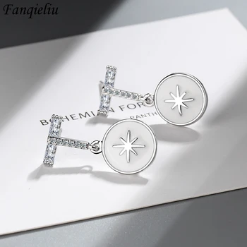 Fanqieliu S925 Timbru de Argint de Culoare Elegant Zircon Stele Picătură Cercei Pentru Femeile Trendy Bijuterii Fată Cadou de Lux Nou FQL21242