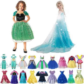 Fata Elsa Anna Costume Rochie pentru copii rochie de Printesa de Fetita Haine vestidos Belle Arab Fete costum