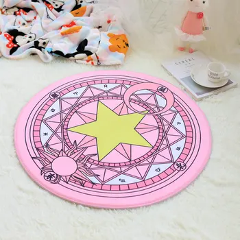 Fata lunii Tipărite Covor de Pluș 75cm Rundă de Desene animate Moon Star Baby Play Mat Picior pad pentru Dormitor Baie Mat Non-alunecare