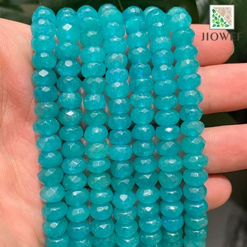 Fațete Amazonite Albastru Rondelle Piatra Naturala Liber Margele DIY Farmecul Brățară Cercei Pentru a Face Bijuterii Handmade 15