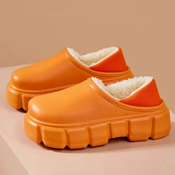 Femei Pantofi de Bumbac Interior Impermeabil Papuci de casă Indesata Pantofi Detașabile, Căptușeală Lână Cald Platforma pentru Femei Zapatillas