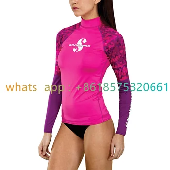 Femei pentru Surf tricou Maneca Lunga de Soare UV Protectie Bază Piei de Surfing Costum de Scufundări, Înot Strans Tricou Rashguard Haine de Sport