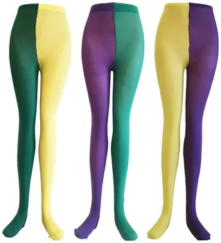 Femeile Mozaic Picior Dresuri Ciorapi Chilot Elastic Elastic Două Culoare De Ciorapi De Mătase Picioare Subțiri Chilot Sexy