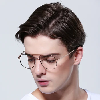 FENCHI bărbați ochelari rama de Ochelari Miopie optice ochelari retro Transparente lentile curate anti blue lentile de metal full frame