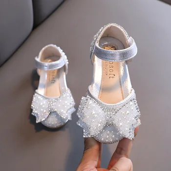 Fete De Vară Plat Printesa Sandale De Moda Paiete Papion Stras Pantofi Pentru Copii Pantofi Pentru Copii Pentru Petrecerea De Nunta Petrecere Sandale E618