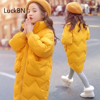 Fete din Bumbac căptușit Jachete Fata Calde de Galben Negru Straturi Roșu Timp de Iarna pentru Copii Parka Moda coreeană 3-14 An de Îmbrăcăminte