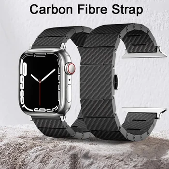 Fibra de Carbon Watchband pentru Apple Watch Band 44mm 42mm 40mm 49mm 45 mm Bratara Curea pentru iwatch8 7 SE 6 5 4 3Series Accesorii