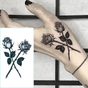Flori Bloc Negru Clovn Temporară Autocolant Tatuaj Body Art Brațul De Talie Tatuaje False Rezistent La Apă Degetul Tatuaj Machiaj De Corp Art Cool