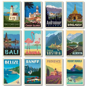 Franța, Provence Canada Bali Călătorie Poster Panza Pictura Plaja Insulele Arta de Perete pentru Camera de zi de Decorare Decor Acasă Imagine