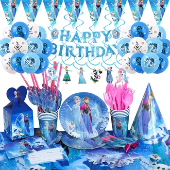 Frozen Anna Elsa Printesa de Partid Decoraions Tacamuri de unica folosinta Pahare de Hârtie Plăci pentru Copii Fete de Copil de Dus Ziua Consumabile
