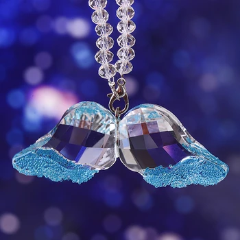 Frumos Cristal Aripă De Înger Interior Masina Pandantiv Oglinda Retrovizoare Agățat Decor Auto Ornamente Accesorii