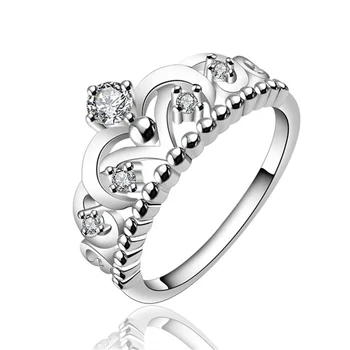 Frumos Regina Coroana de Cristal inele de argint de culoare moda Bijuterii nou listare de înaltă calitate Farmece accesorii transport Gratuit