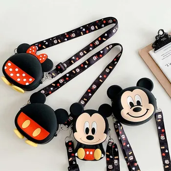 Gel De Siliciu Disney Mickey Minnie Crossbody Geanta Moneda Copil Băiat Copii Geantă De Umăr Reglabile Curea De Călătorie De Vacanță Buzunar Pack