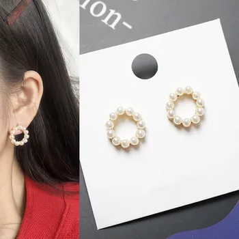Geometrie simplă fată de perle Perle Cercei Bijuterii Femei Nunta, Cadou de nunta Shell Cercei Picătură de Partid Declarație De cercei noi