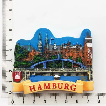 Germania Hamburg Turism Creativ Peisaj Memorial Cadou de Mână-pictate Autocolant Magnetic Magnet de Frigider