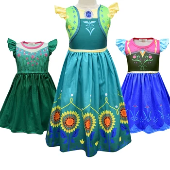 Gils Cosplay Ana Elza Rochie Costum de Printesa pentru Copii 3D Imprimate Casual, Haine de Lux haine de gala Copilului Snow Queen Elza Partid Rochie de până