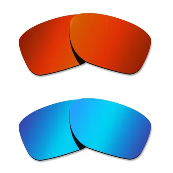 Glintbay 2 Perechi de ochelari de Soare Polarizat Lentile de Înlocuire pentru Oakley Crossrange Foc Roșu și Albastru Gheață