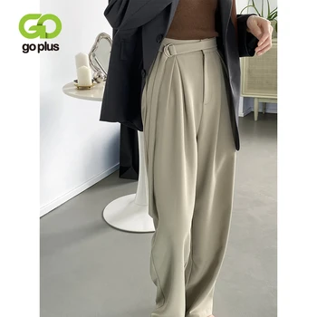 GOPLUS Pantaloni de Moda coreeană Largi Picior Pantaloni Femei Pantaloni, Birou Doamnă Înaltă Talie Pantaloni Pantalon Pour Femme Hosen Damen C11684