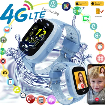 GPS Copii Ceas Inteligent 4G Ceas Telefon Full Touch de Familie Apel Video SOS 750mAH WIFI GPS Tracker Localizare Impermeabil Copii Smartwatch