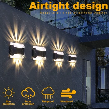 Gradina Decorative de Perete de Lumini în aer liber Alimentat cu energie Solară Lumini Radial Crăciun Lumini LED-uri Lampă de Perete Strada Solare Lumina Reflectoarelor