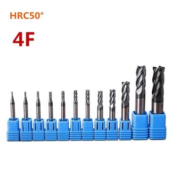 HRC50 greu aliaj de tungsten din oțel freze 4mm 6mm8mm 10mm 12mm4 slot prelungirea frezei CNC direct shank milling cutter