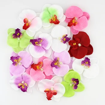 HUADODO Simulare Fluture orhidee, Flori Matase Flori Artificiale Capete Pentru Acasă Decorare Nunta DIY Flori False 50pieces
