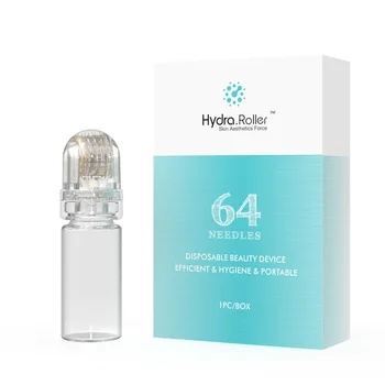 Hydra Roller 64 Pin Micro titanium ac sfaturi Derma ace de îngrijire a pielii Anti-imbatranire, albire sticla cu role ser reutilizabile