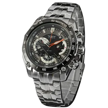HYPERION Stud scară calendar cuarț ceas din oțel negru alb personalizat simplu cuarț bărbați ceas