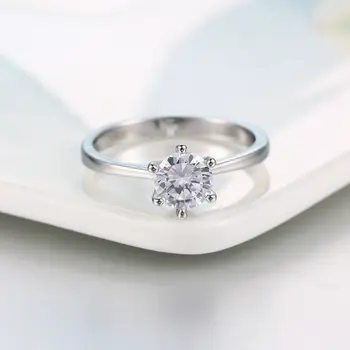 Imitație de Dud piatra inel cu diamant de 2 carate 6 gheare S925 inel de sex feminin de simplu de personalitate de moda de lux versatil
