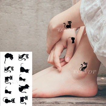Impermeabil Tatuaj Temporar Sticker Pisica Vulpe Animal Fals Tatuaj Flash Tatuaj pe Gât Mâna Înapoi Jos de Umar pentru Copii Femei Bărbați