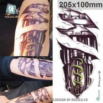 individualitatea impermeabil tatuaje temporare pentru băiat bărbați 3D braț mecanic de design tatuaj mare autocolant Transport Gratuit QC602