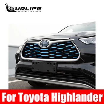 Inoxidabil, Ornamente pentru Toyota Highlander Kluger 2021 2022 2023 accesorii Auto prelungire bara fata centru grill Decor autocolant Acoperi