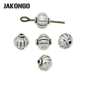JAKONGO Placate cu Argint Antic Dovleac Distanțier Margele Vrac pentru a Face Bijuterii Brățară Manual DIY Meșteșug 40pcs