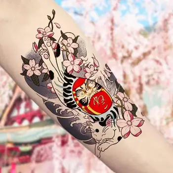 Japonezul Tatuaj Temporar Autocolante De Sex Feminin Durată Cherry Blossom Art Tatuaje False Rezistent La Apă Antic Geisha Autocolante Tatuaj