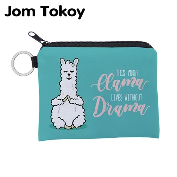 Jomtokoy Alpaca imprimare impermeabil Geanta Cardul Săculeț Mic cu Fermoar, Poseta de Monede Cartelei Piața de Mini Portofel
