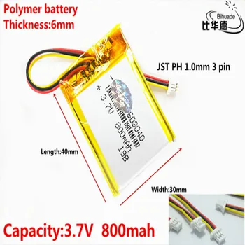 JST PH 1,0 mm 3 pin Bună Qulity 3.7 V,800mAH 603040 Polimer litiu-ion / Li-ion pentru tablet pc-ul BĂNCII,GPS,mp3,mp4